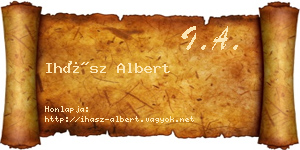 Ihász Albert névjegykártya