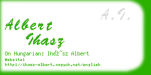 albert ihasz business card